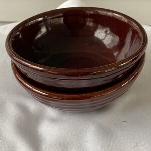 Marcrest Brown Clay Bowl Set of 2 Vintage